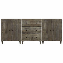 3-tlg. Sideboards Hellgrau 60x33,5x75 cm Massivholz Mango