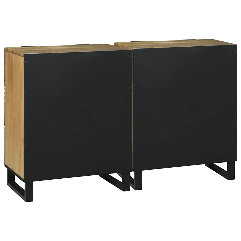 Sideboards 2 pcs Braun 60 x 33.5 x 75 cm massives Mangoholz