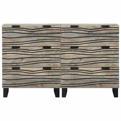 Sideboards 2 pcs Weiß 60 x 33.5 x 75 cm massives Mangoholz