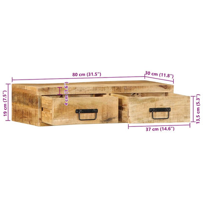 TV-Wandschrank 80x30x19 cm Raues Mangoholz
