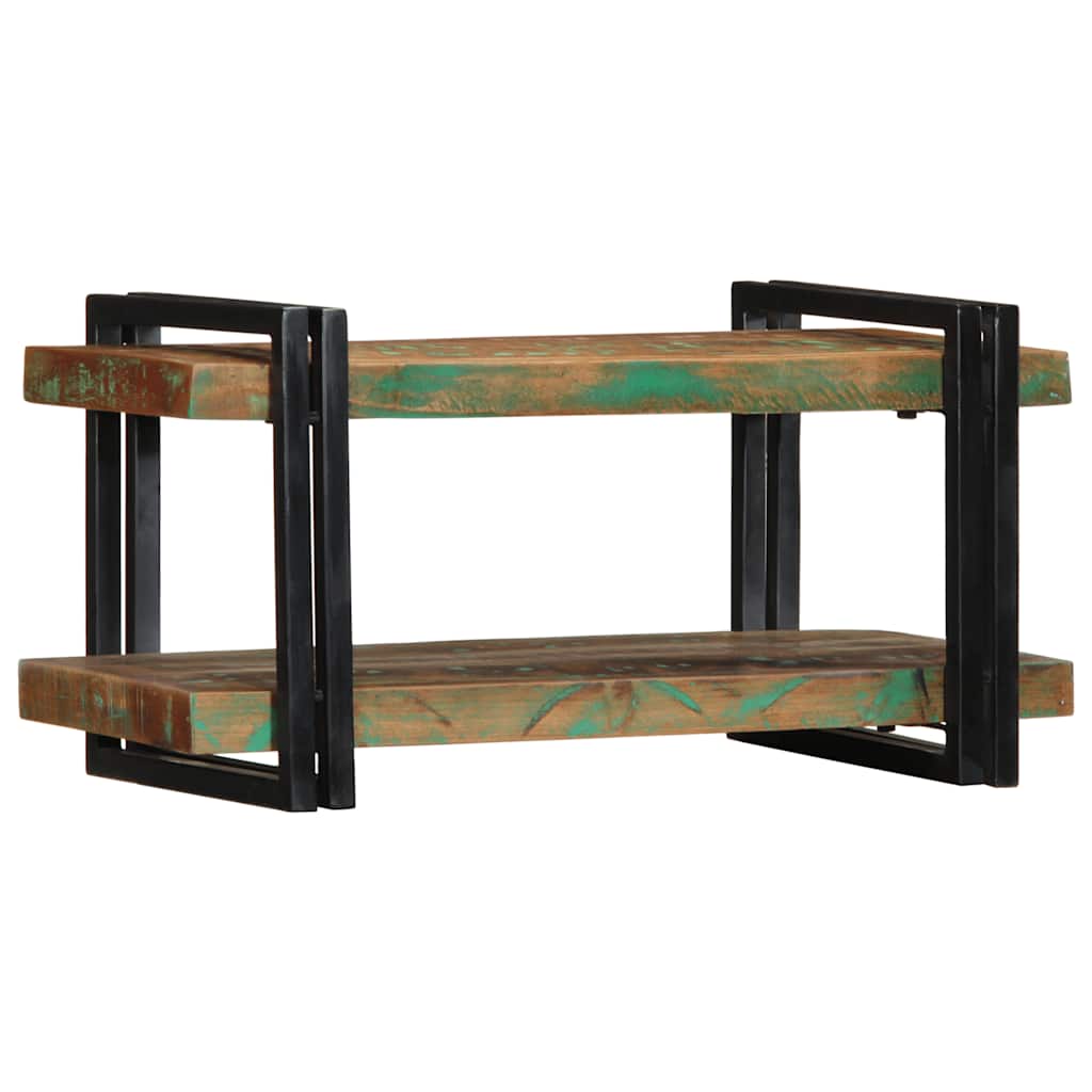 Wandregal Mehrfarbig Altholz Massivholz 70 x 33 x 35 cm Recyceltes Massivholz