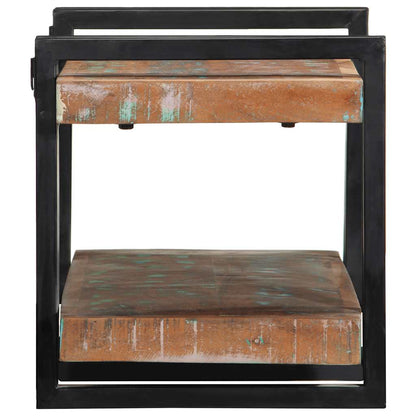 Wandregal Mehrfarbig Altholz Massivholz 70 x 33 x 35 cm Recyceltes Massivholz