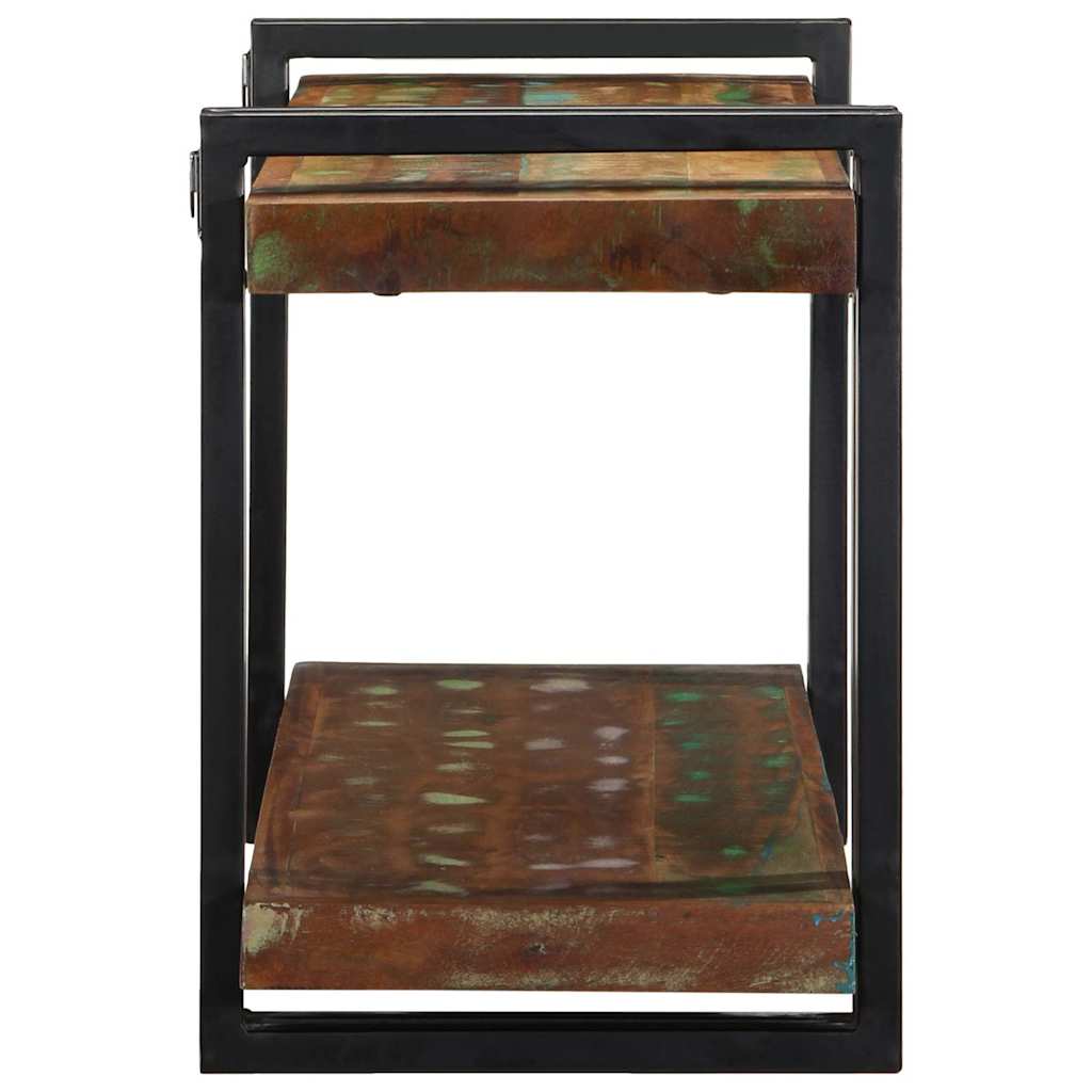 Wandregal Mehrfarbig Altholz Massivholz 90 x 33 x 45 cm Recyceltes Massivholz