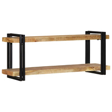 Wandregal 110x33x45 cm Raues Massivholz Mango