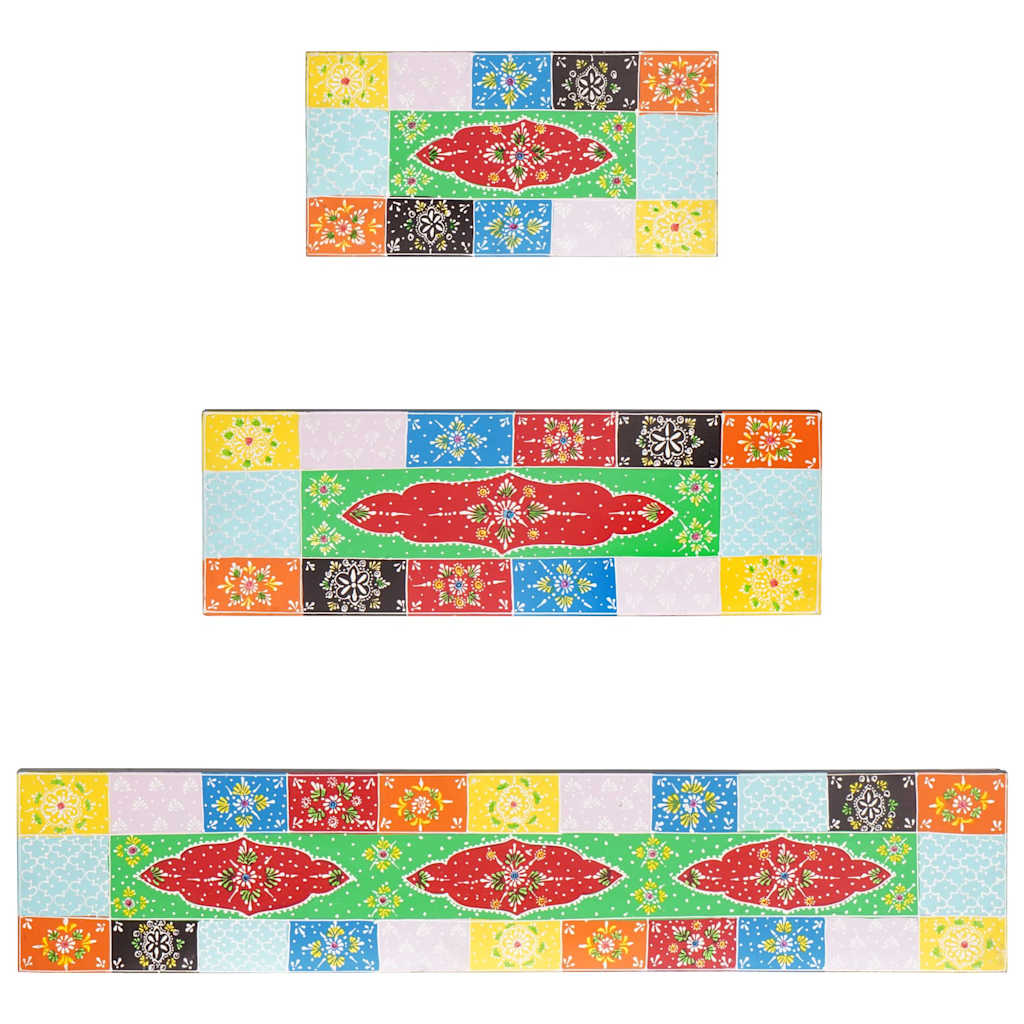 Wandregale 3 pcs Mehrfarbig 100 x 20 x 6 cm Massivholz Mango