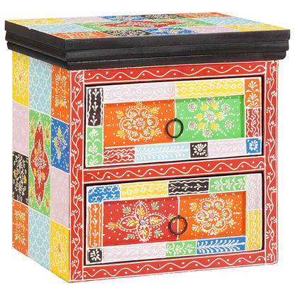 Nachttisch 2 pcs Mehrfarbig 40 x 30 x 40 cm Massivholz Mango