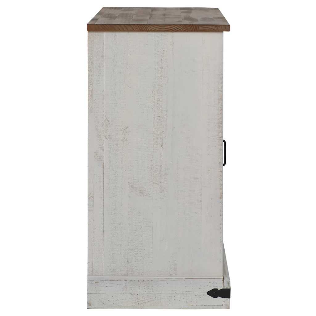 Sideboard HALDEN 2 Schiebetüren Weiß 112x40x80 cm Massivholz