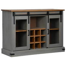 Sideboard HALDEN 2 Schiebetüren Grau 112x40x80 cm Massivholz