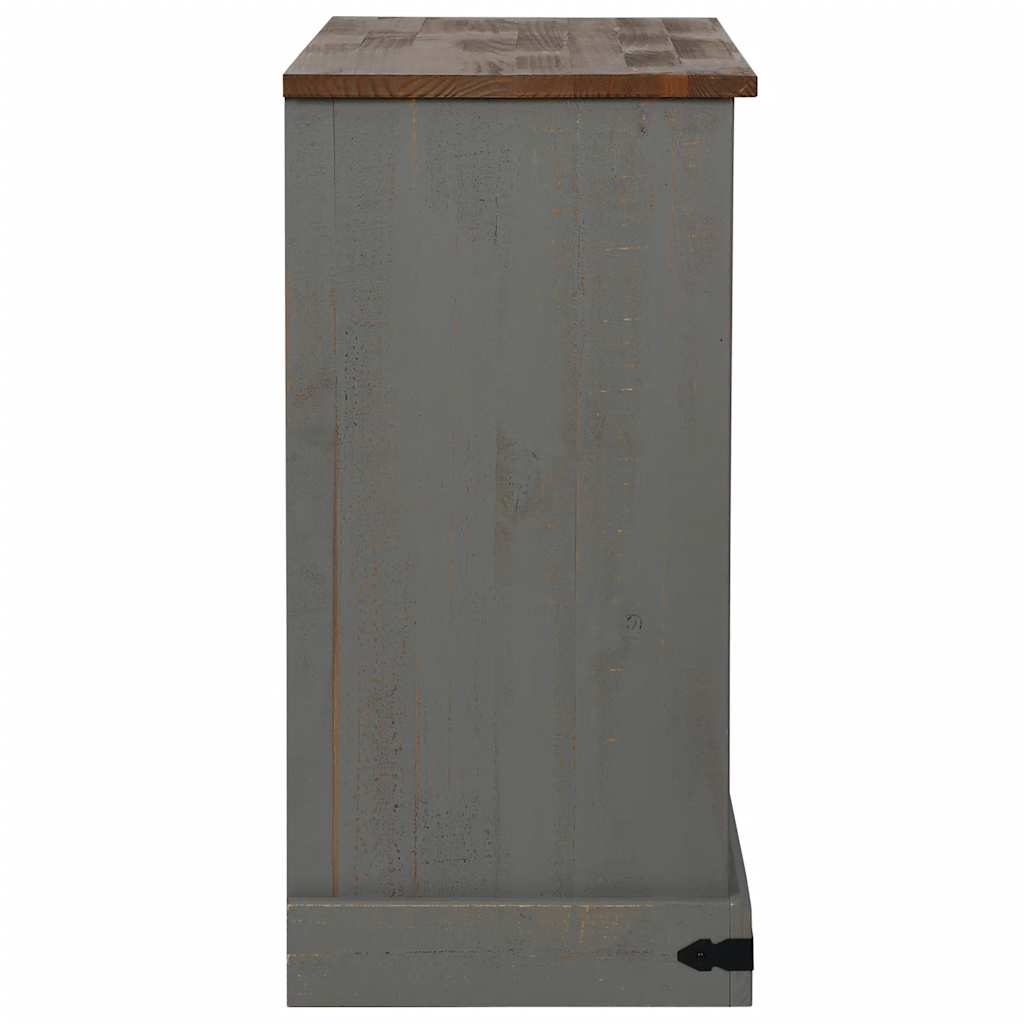Sideboard HALDEN 2 Schiebetüren Grau 112x40x80 cm Massivholz