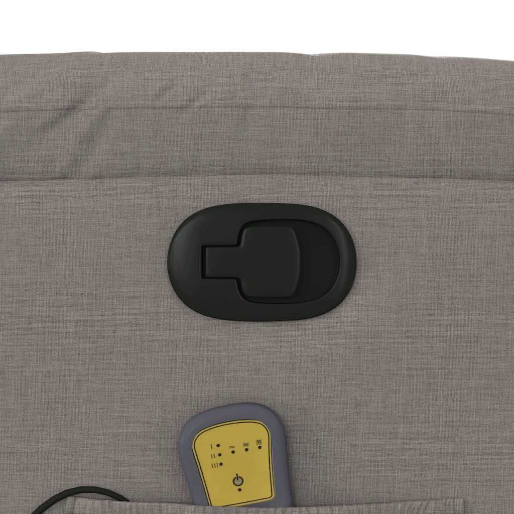 Massagesessel mit Aufstehhilfe Taupe Stoff