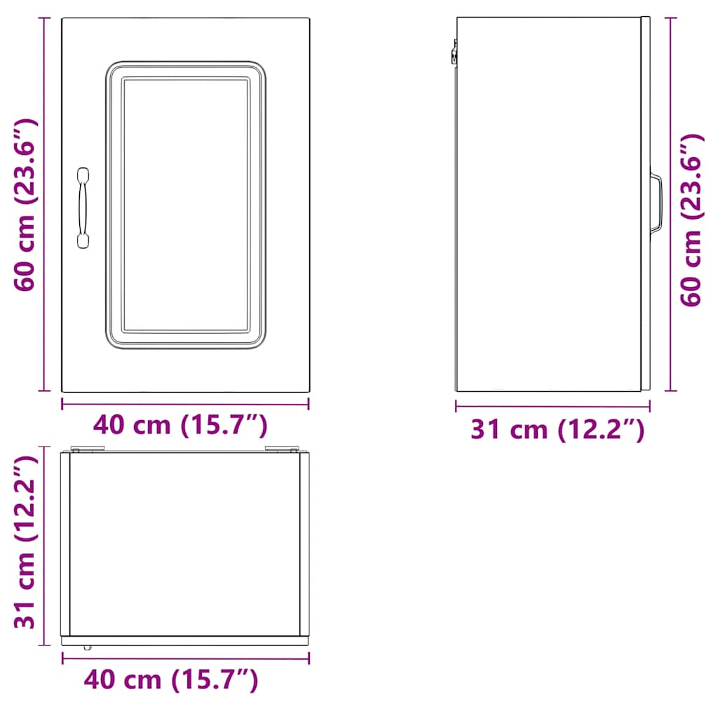 Küchen-Hängeschrank Kalmar Hochglanz-Weiß Holzwerkstoff