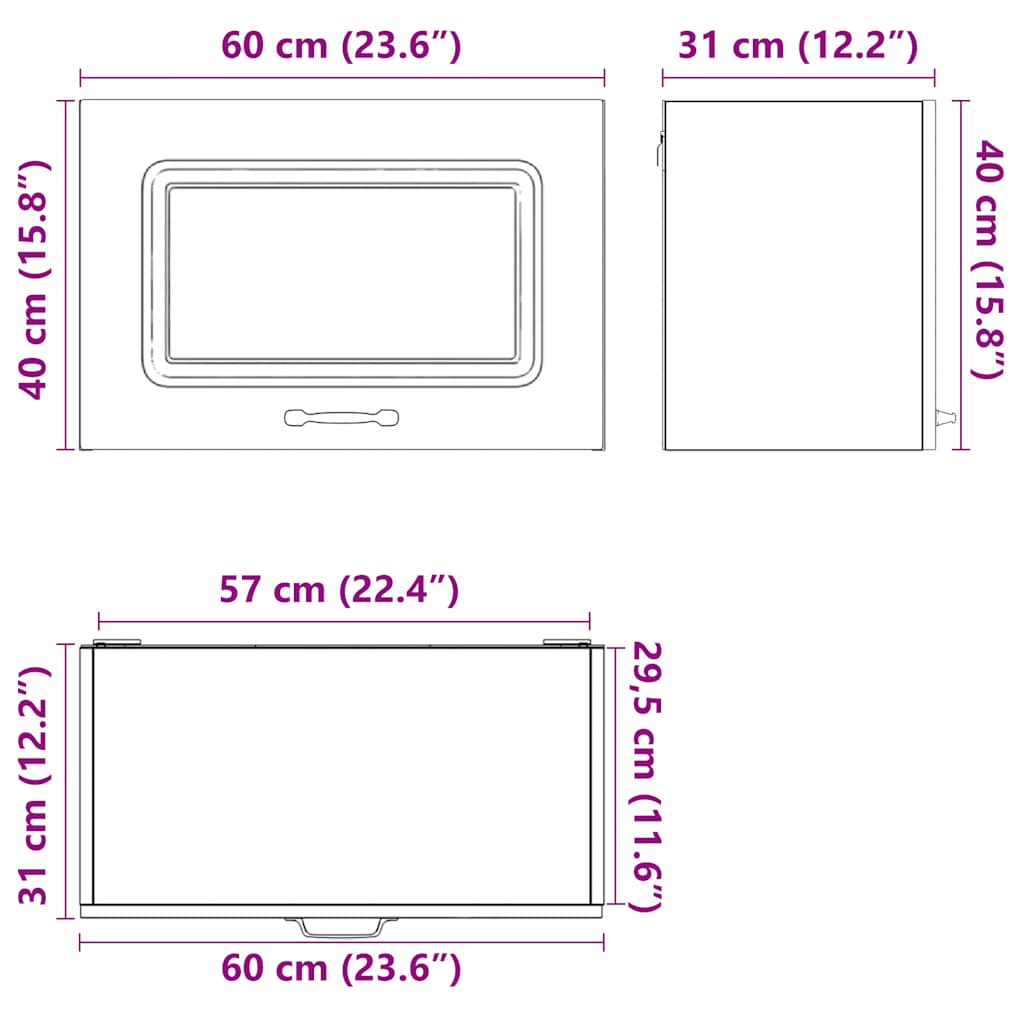 Küchen-Hängeschrank Kalmar Weiß Holzwerkstoff
