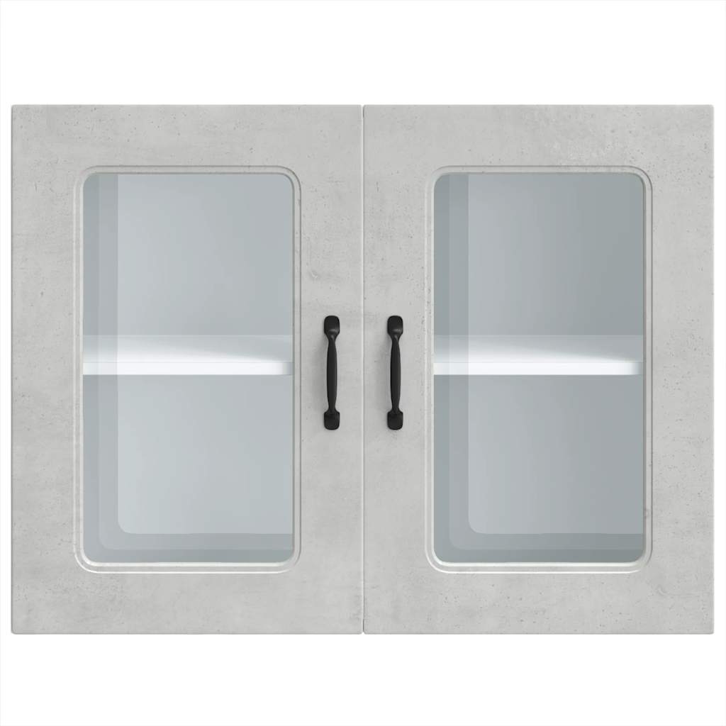 Küchen-Hängeschrank mit Glastür Kalmar Betongrau Holzwerkstoff