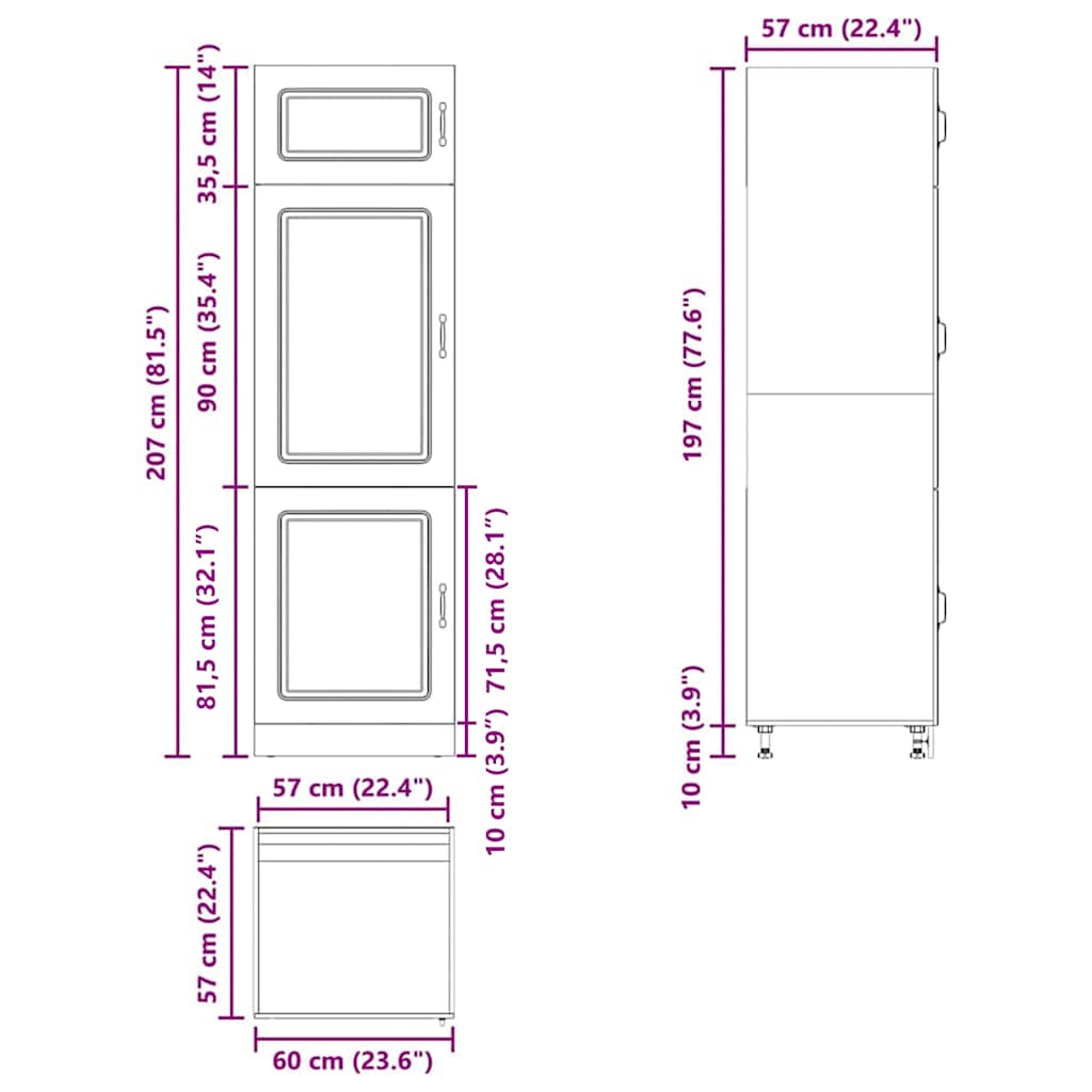 Küchenschrank Kalmar Altholz-Optik Holzwerkstoff