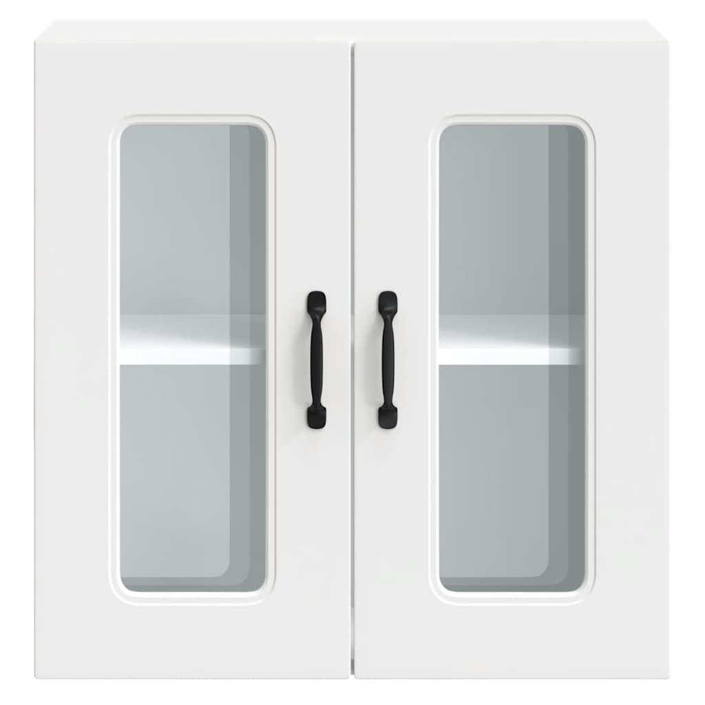 Küchen-Hängeschrank mit Glastür Kalmar Weiß Holzwerkstoff