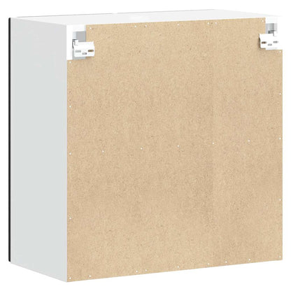 Küchen-Hängeschrank mit Glastür Kalmar Schwarz Holzwerkstoff