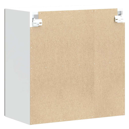 Küchen-Hängeschrank mit Glastür Kalmar Hochglanz-Weiß Holzwerkstoff