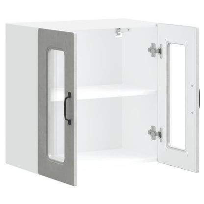 Küchen-Hängeschrank mit Glastür Kalmar Betongrau Holzwerkstoff