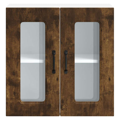 Küchen-Hängeschrank mit Glastür Kalmar Räuchereiche Holzwerkstoff