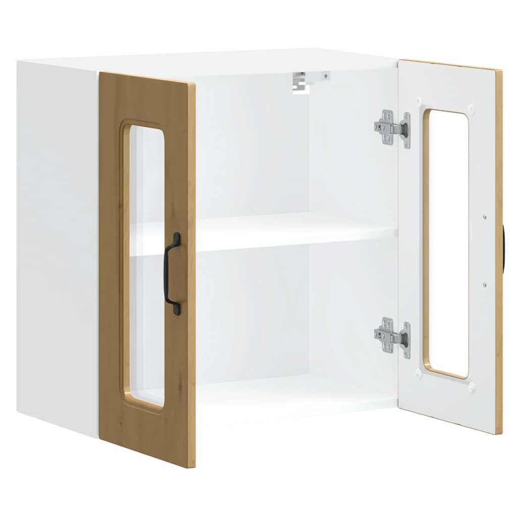 Küchen-Hängeschrank mit Glastür Kalmar Artisan-Eiche Holzwerkstoff