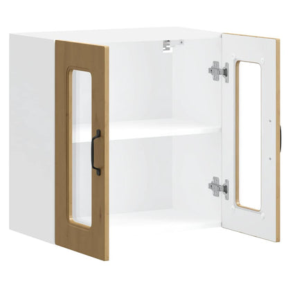 Küchen-Hängeschrank mit Glastür Kalmar Artisan-Eiche Holzwerkstoff