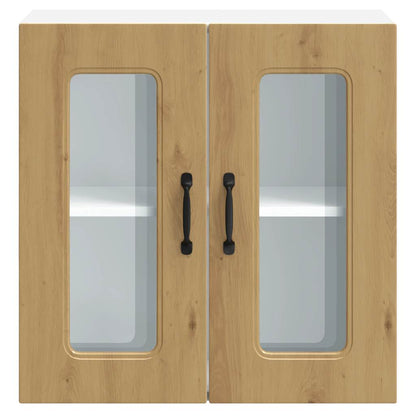 Küchen-Hängeschrank mit Glastür Kalmar Artisan-Eiche Holzwerkstoff