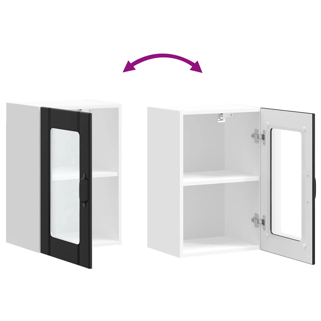 Küchen-Hängeschrank mit Glastür Lucca Schwarz