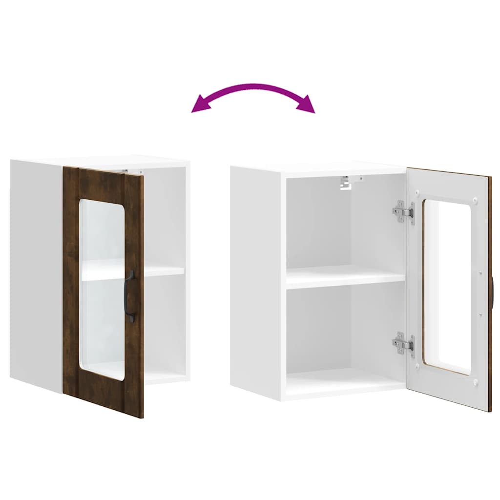 Küchen-Hängeschrank mit Glastür Lucca Räuchereiche