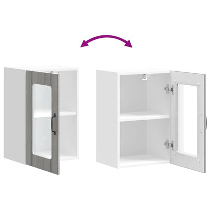 Küchen-Hängeschrank mit Glastür Lucca Grau Sonoma