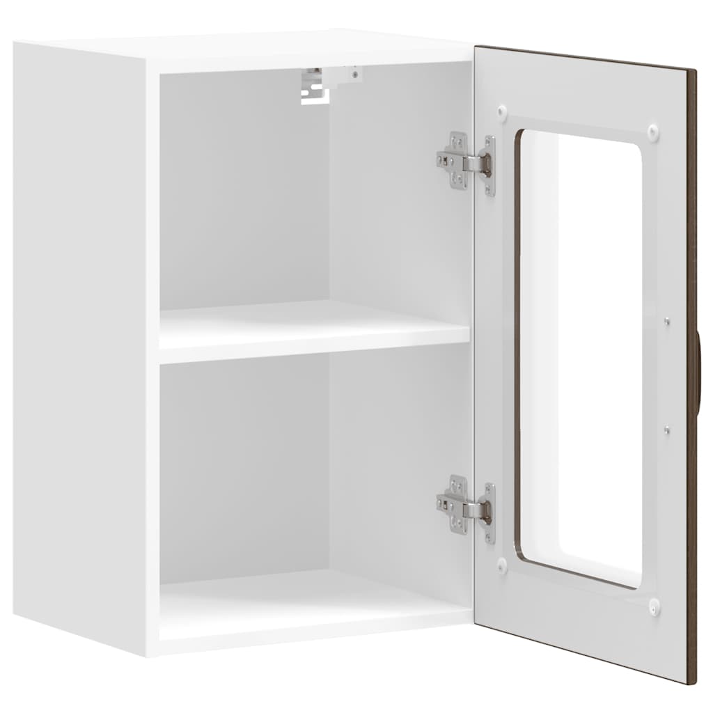 Küchen-Hängeschrank mit Glastür Lucca Braun Eichen-Optik