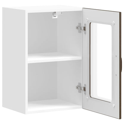 Küchen-Hängeschrank mit Glastür Lucca Braun Eichen-Optik