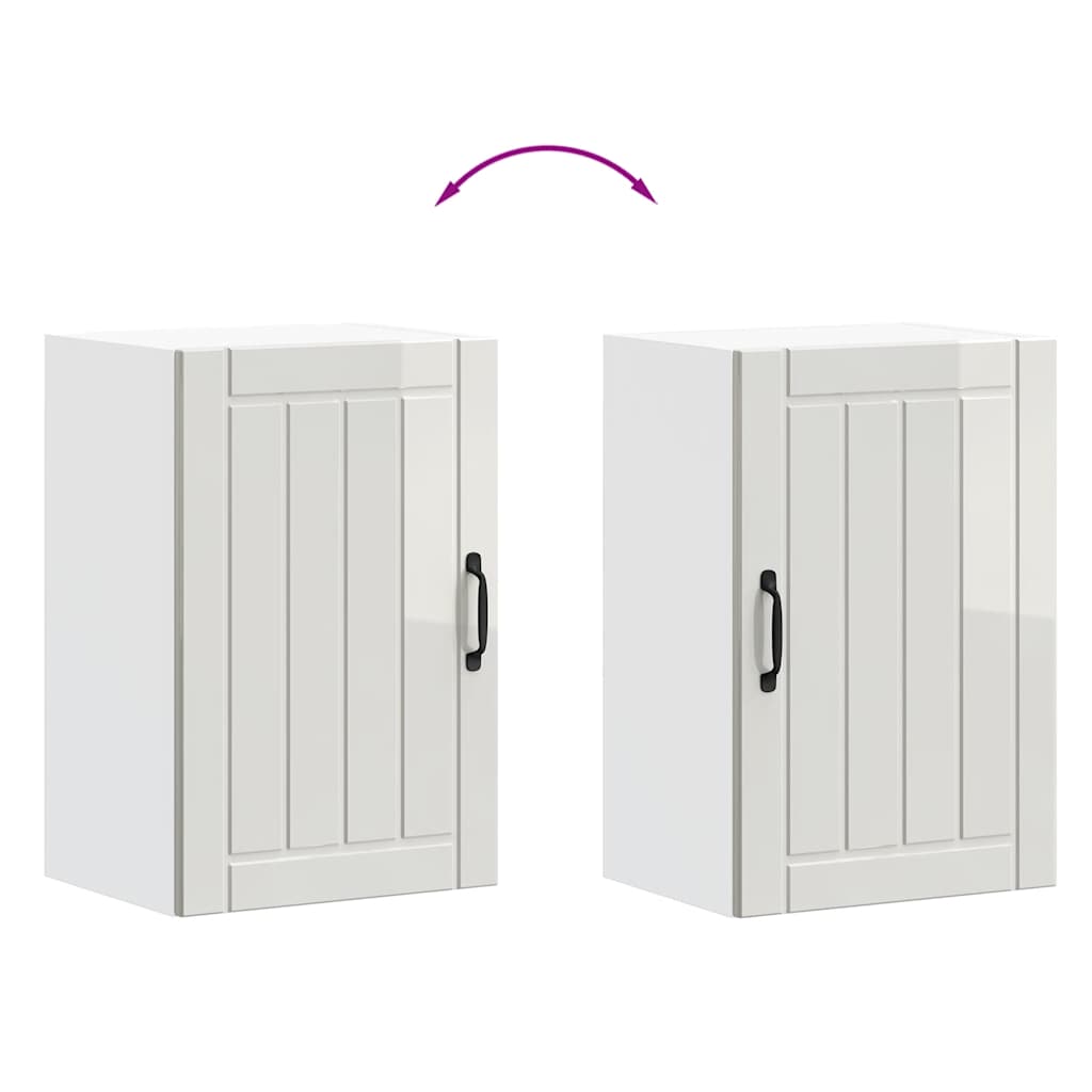 Küchen-Hängeschrank Lucca Hochglanz-Weiß Holzwerkstoff