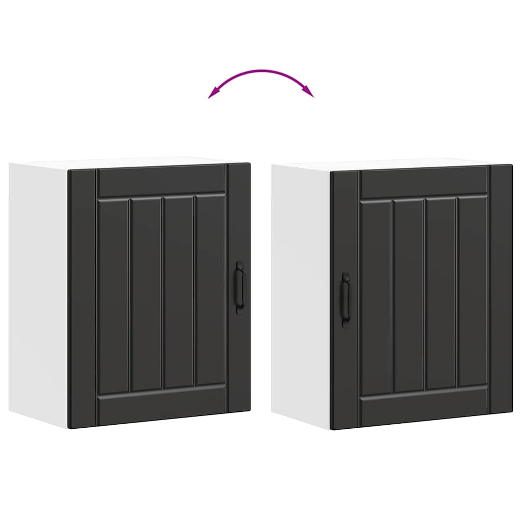 Küchen-Hängeschrank Lucca Schwarz Holzwerkstoff