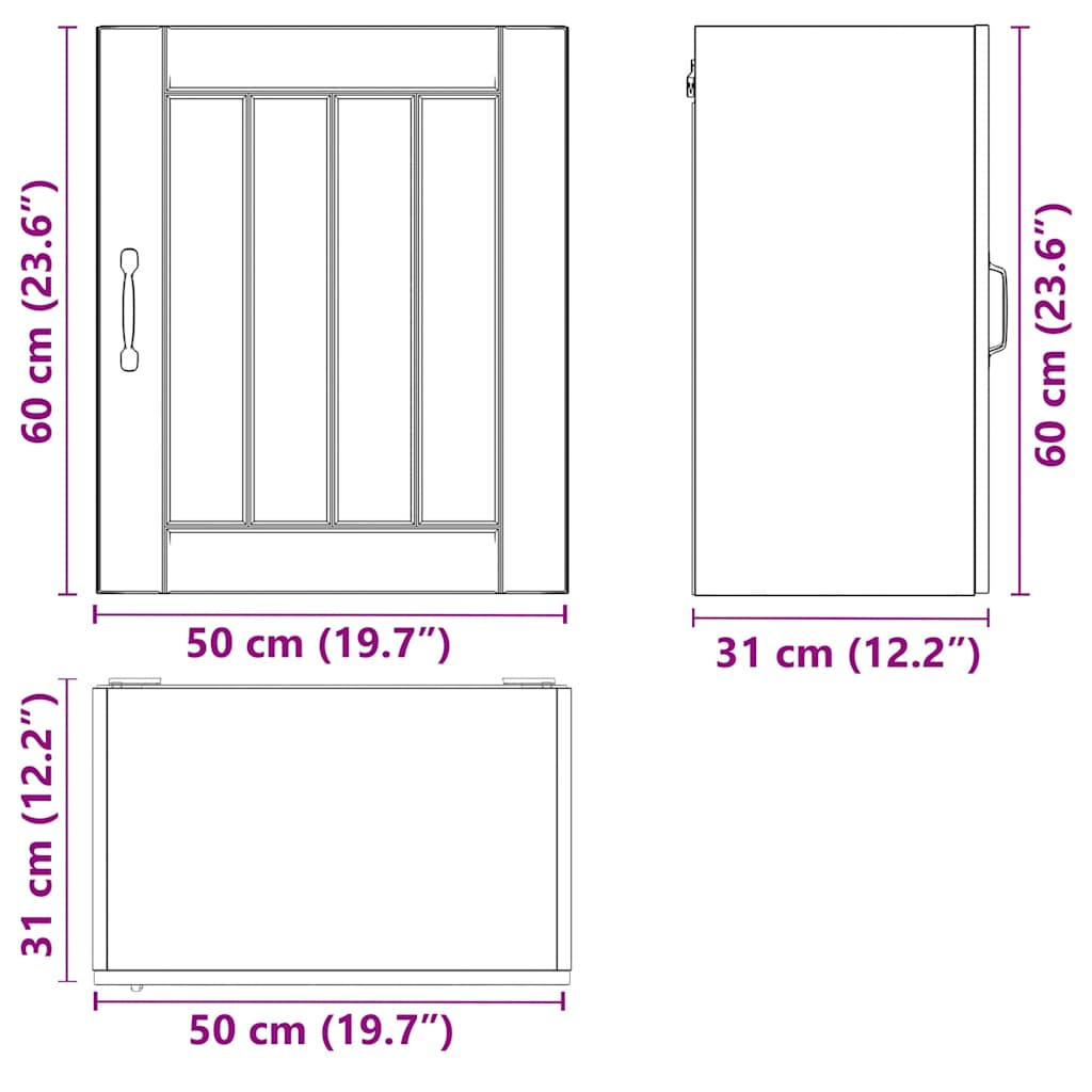 Küchen-Hängeschrank Lucca Braun Eichen-Optik Holzwerkstoff