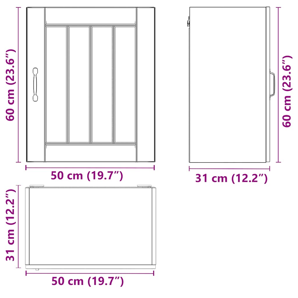 Küchen-Hängeschrank Lucca Altholz-Optik Holzwerkstoff