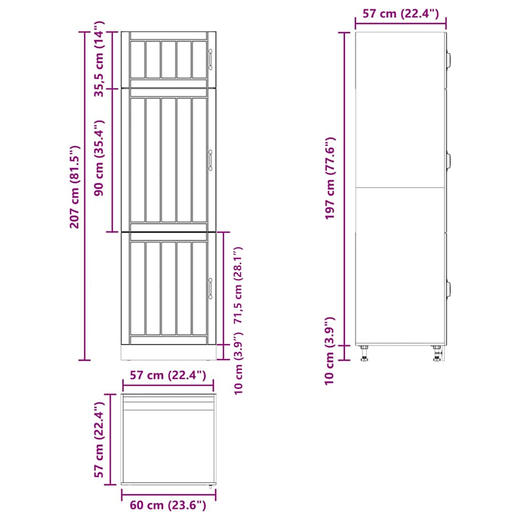Küchenschrank Lucca Grau Sonoma Holzwerkstoff