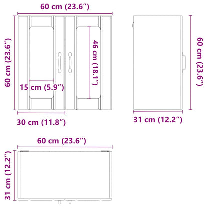 Küchen-Hängeschrank mit Glastür Lucca Schwarz Holzwerkstoff