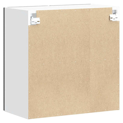 Küchen-Hängeschrank mit Glastür Lucca Schwarz Holzwerkstoff