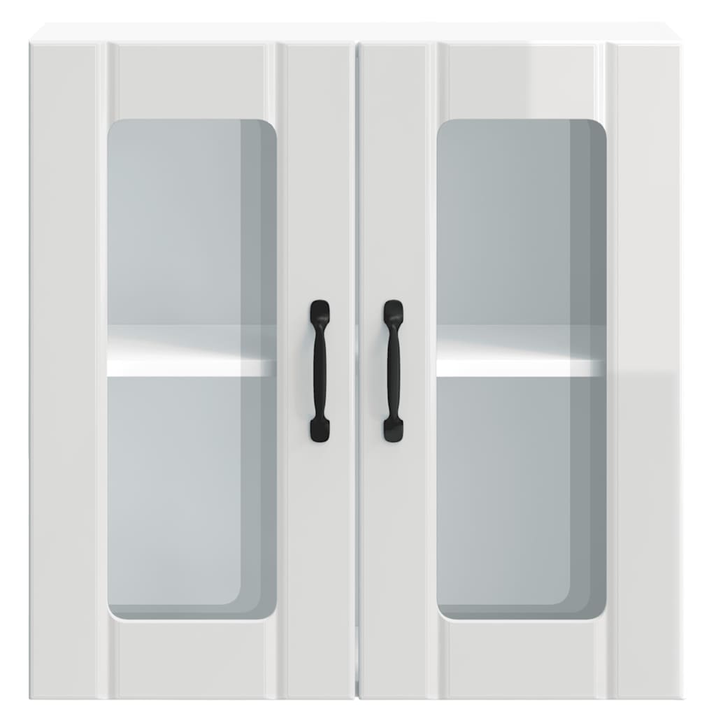 Küchen-Hängeschrank mit Glastür Lucca Hochglanz-Weiß Holzwerkstoff