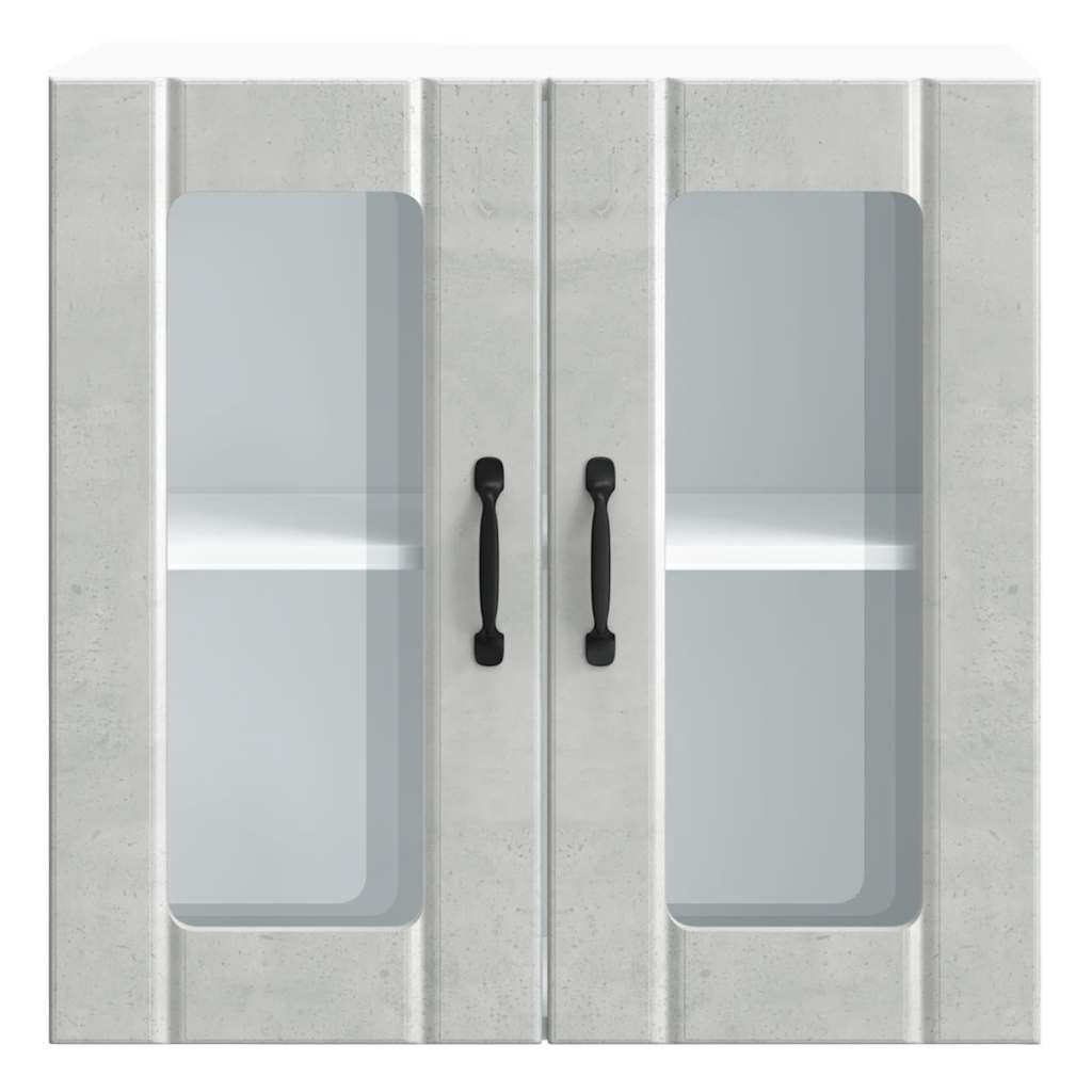 Küchen-Hängeschrank mit Glastür Lucca Betongrau Holzwerkstoff