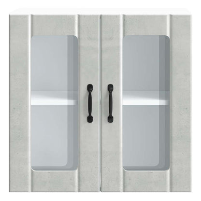 Küchen-Hängeschrank mit Glastür Lucca Betongrau Holzwerkstoff