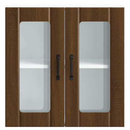 Küchen-Hängeschrank mit Glastür Lucca Braun Eichen-Optik