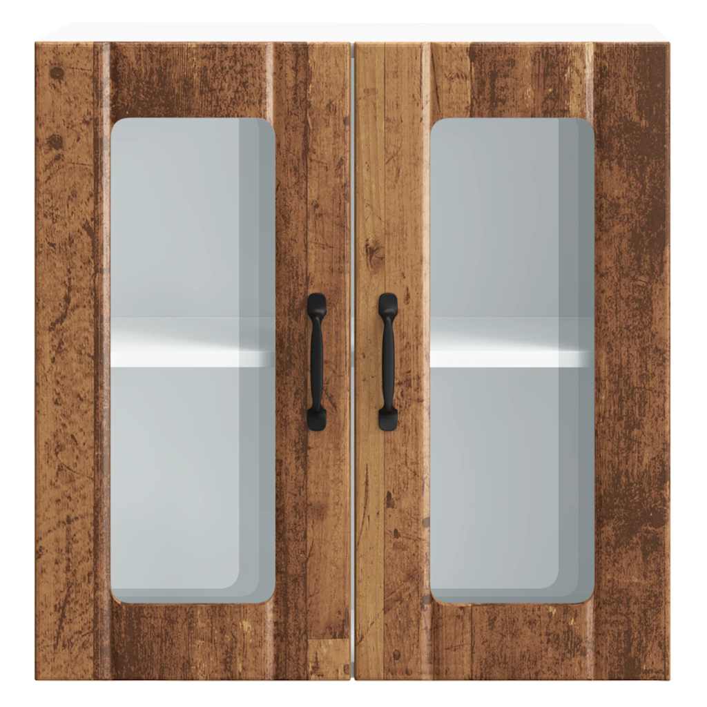 Küchen-Hängeschrank mit Glastür Lucca Altholz-Optik Holzwerkstoff