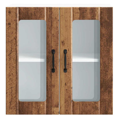 Küchen-Hängeschrank mit Glastür Lucca Altholz-Optik Holzwerkstoff