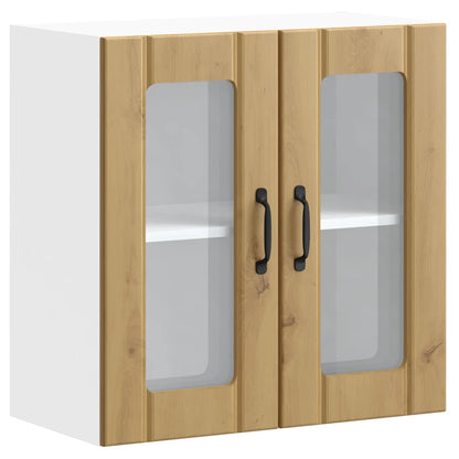 Küchen-Hängeschrank mit Glastür Lucca Artisan-Eiche Holzwerkstoff