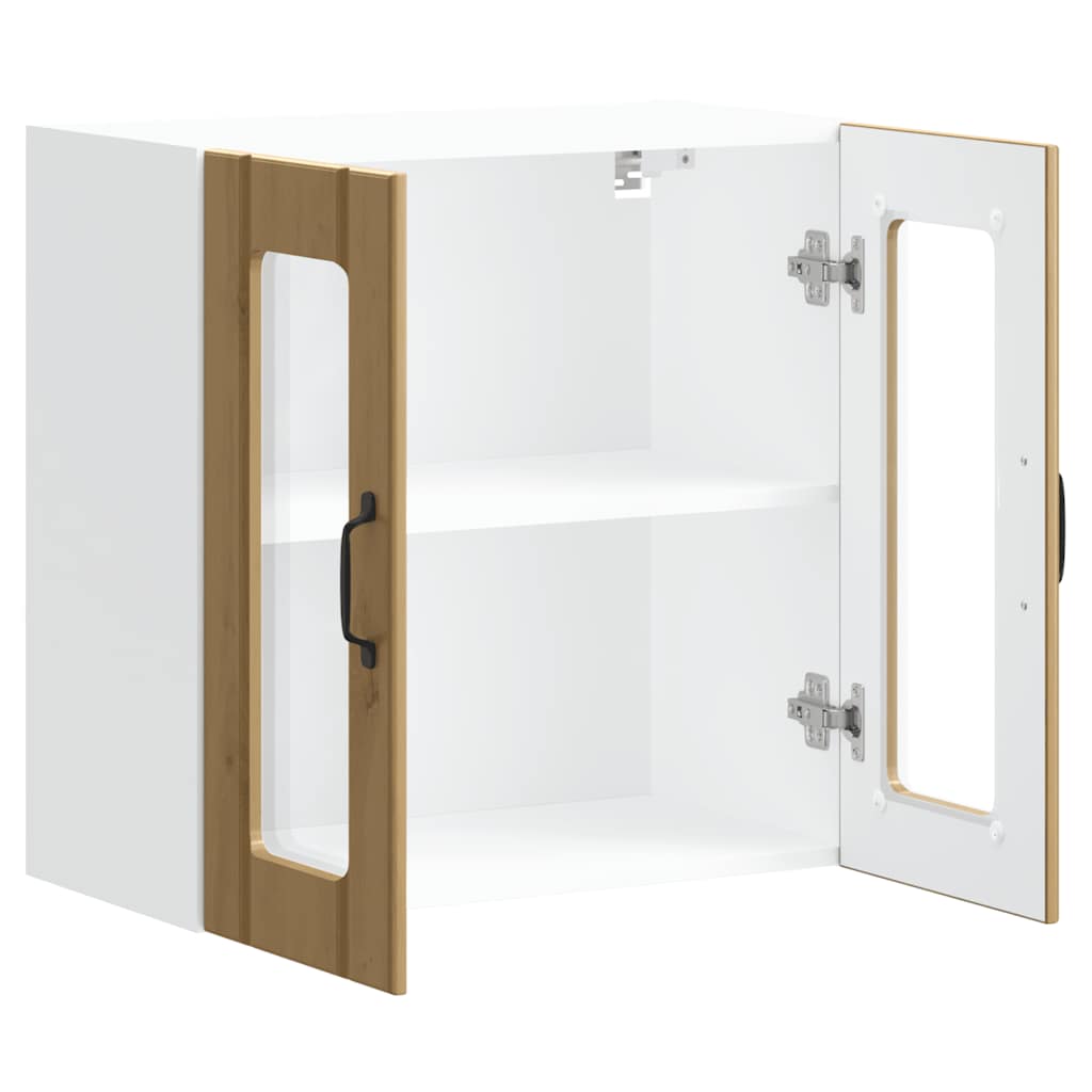 Küchen-Hängeschrank mit Glastür Lucca Artisan-Eiche Holzwerkstoff