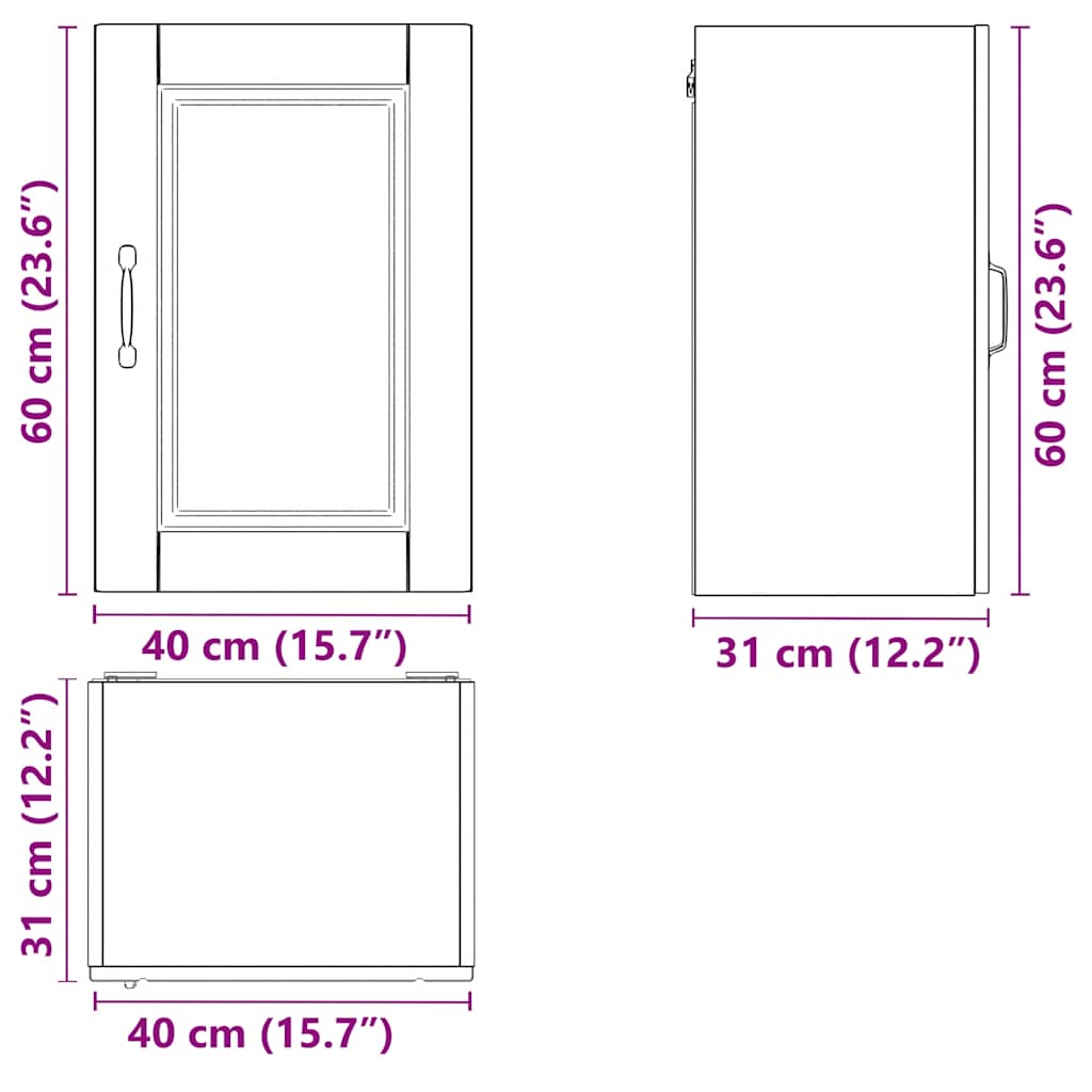 Küchen-Hängeschrank Porto Betongrau Holzwerkstoff