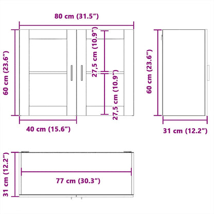Küchen-Hängeschrank mit Glastür Porto Weiß