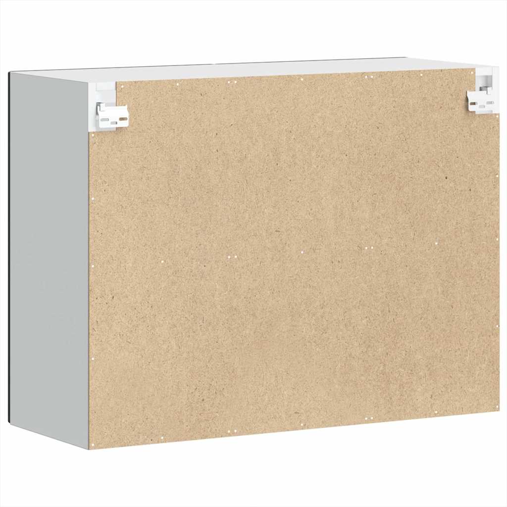 Küchen-Hängeschrank mit Glastür Porto Schwarz