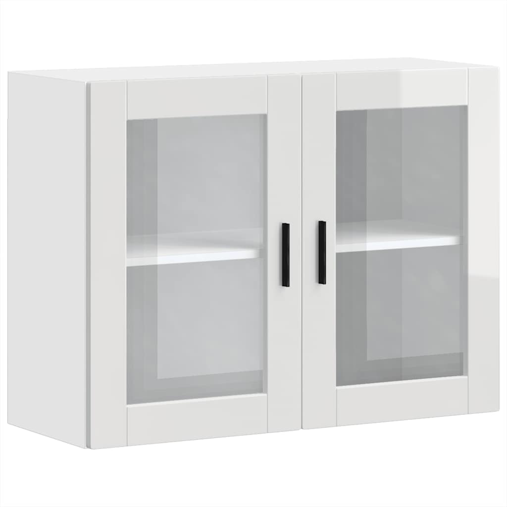 Küchen-Hängeschrank mit Glastür Porto Hochglanz-Weiß